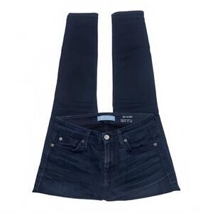 7 For All Mankind Dark Wash Ankle Skinny Jeans Womens Stretch Modern Fit Size 26